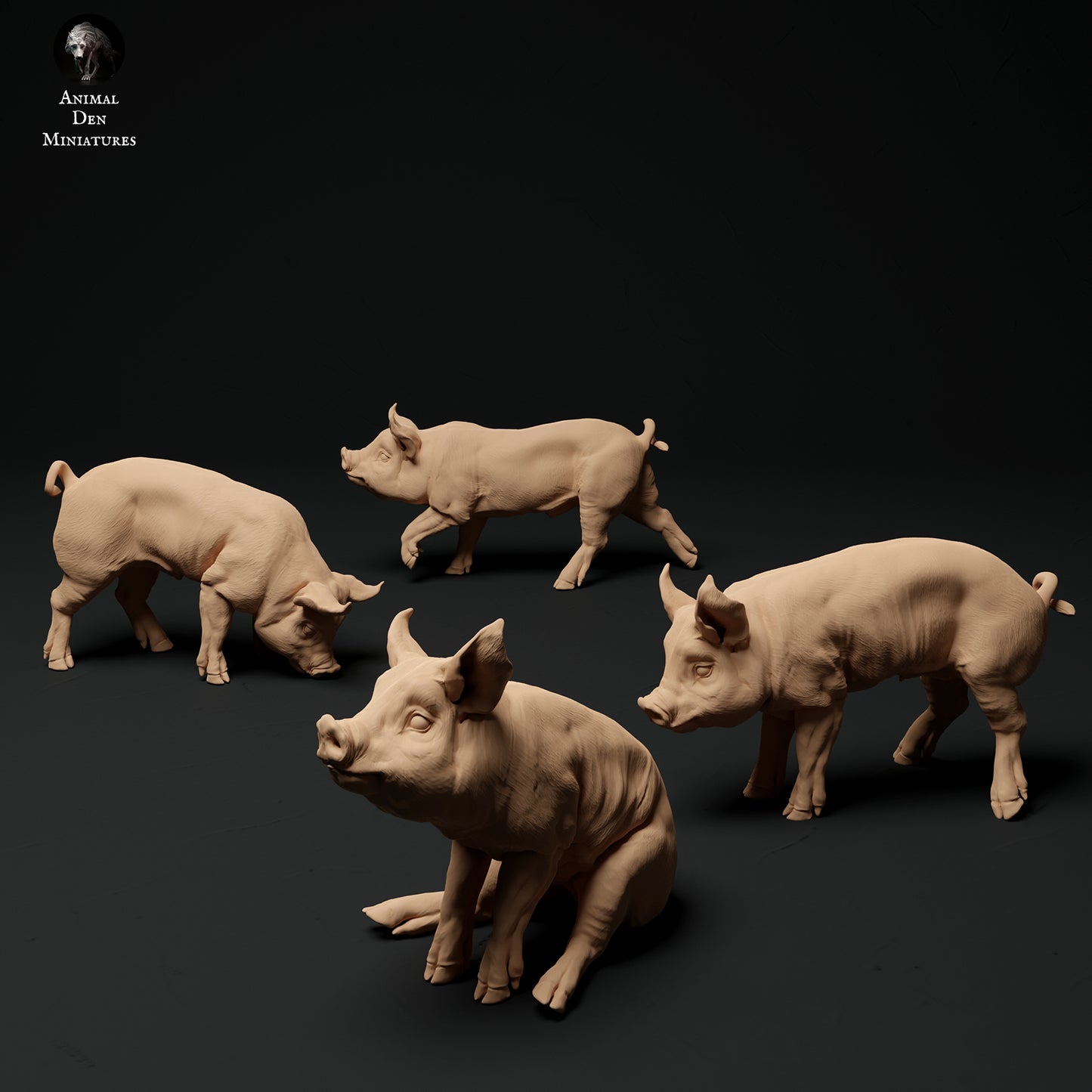 Berkshire Pigs and Boars Bundle Set - Animal Den Miniatures