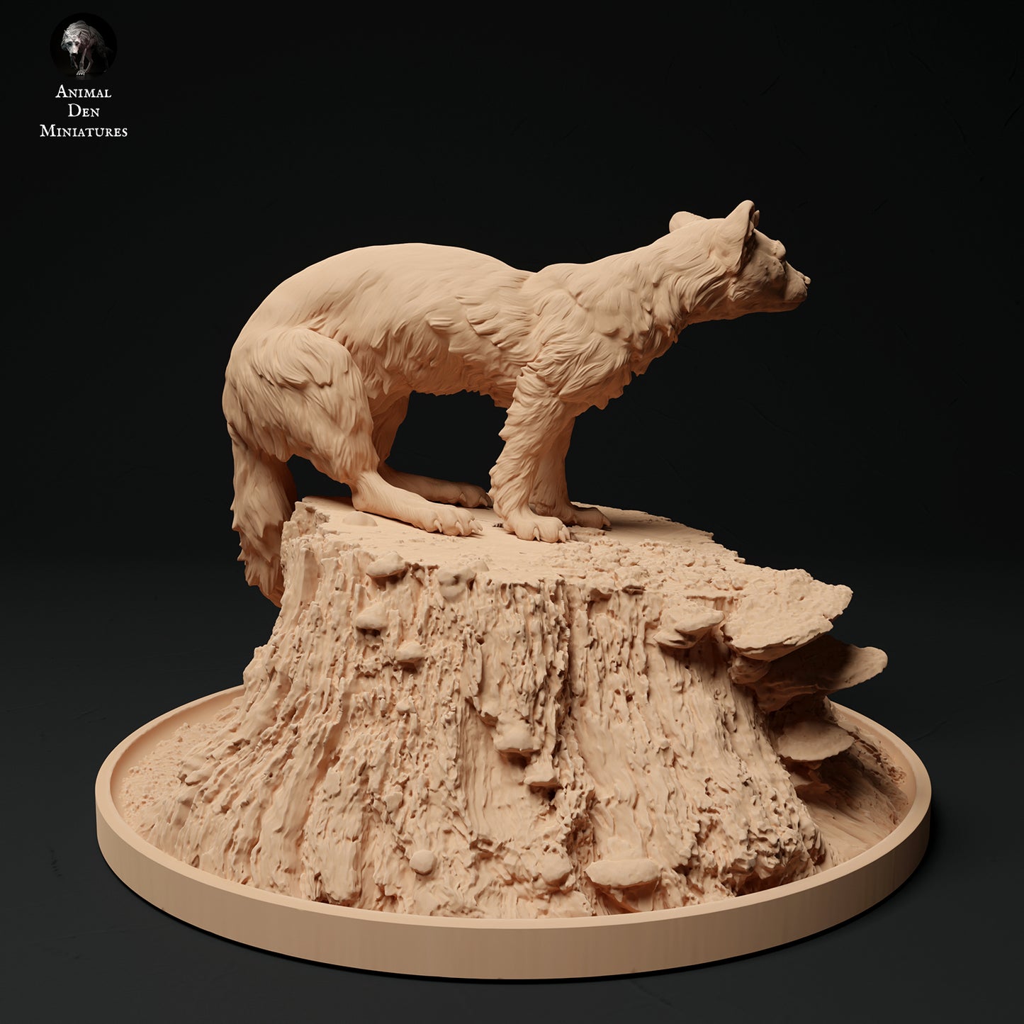 Pine Marten on a Stump - Animal Den Miniatures