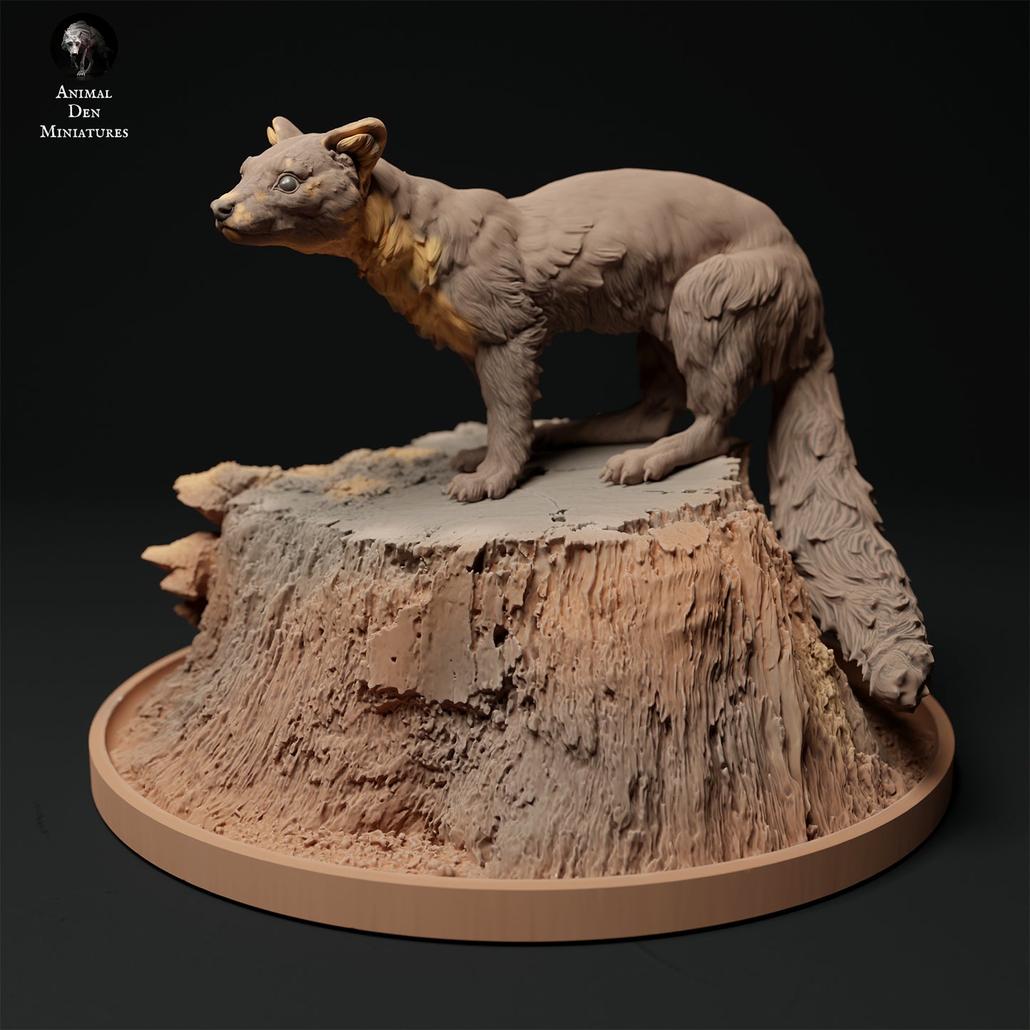 Pine Marten on a Stump - Animal Den Miniatures