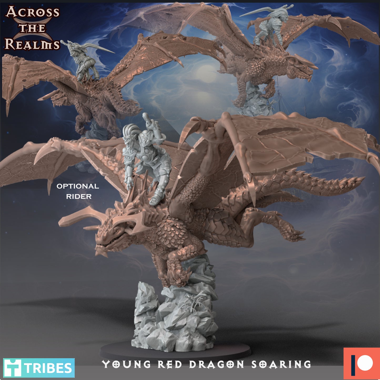 1x Young Red Dragon Soaring - Across the Realms