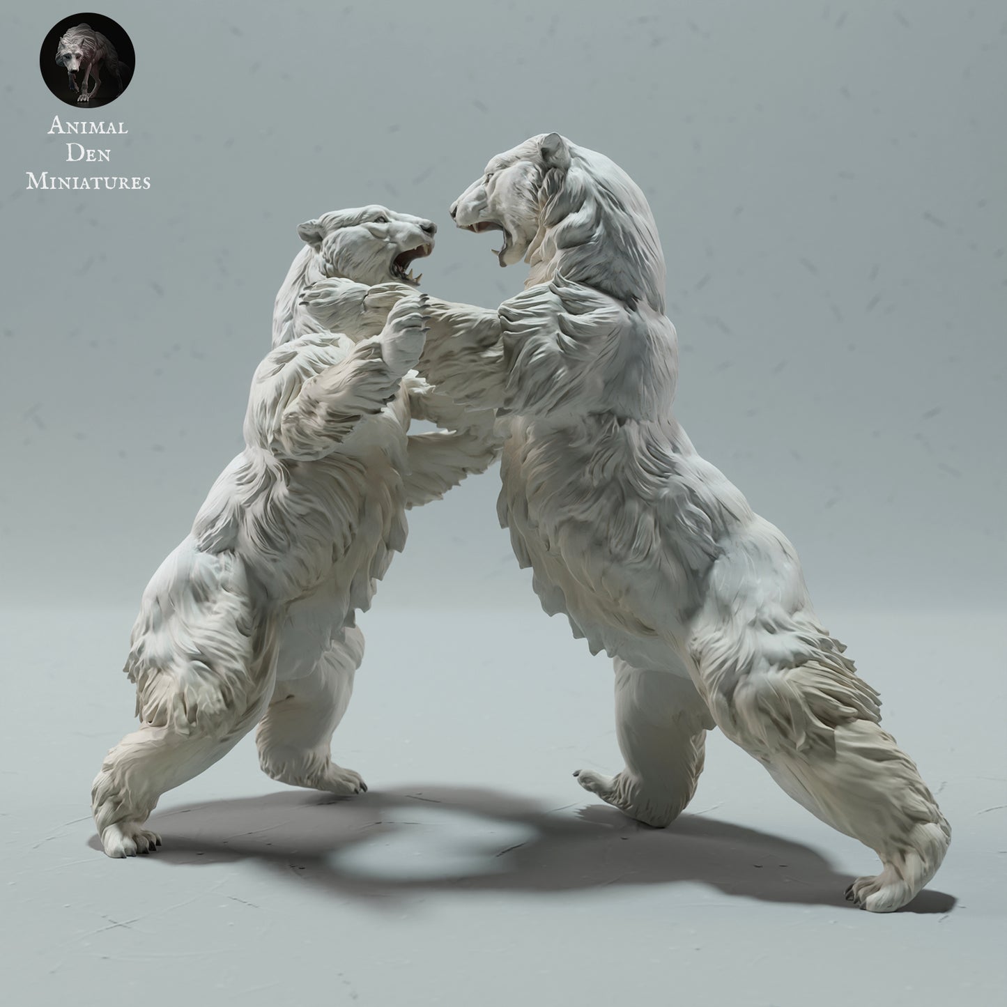 Polar Bears Fighting - Animal Den Miniatures