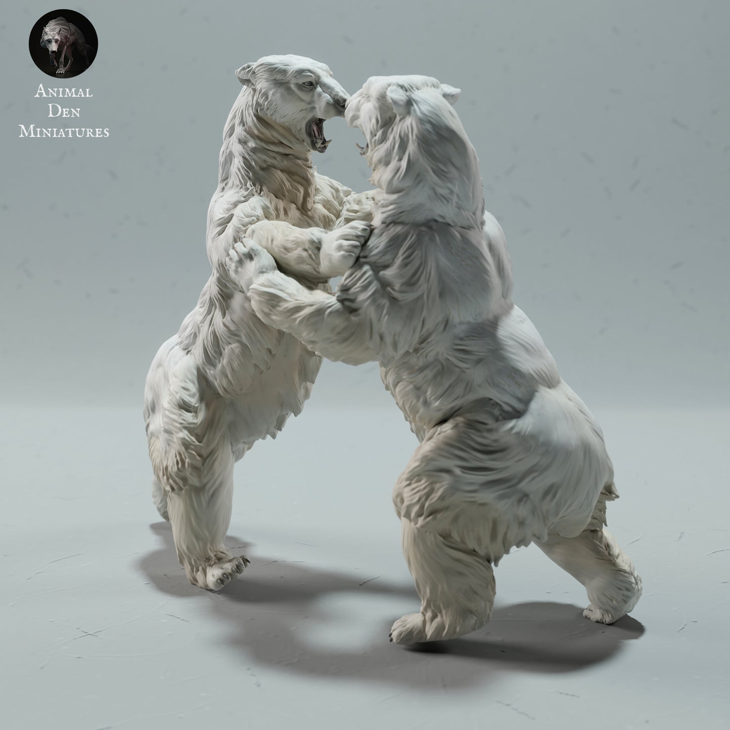 Polar Bears Fighting - Animal Den Miniatures