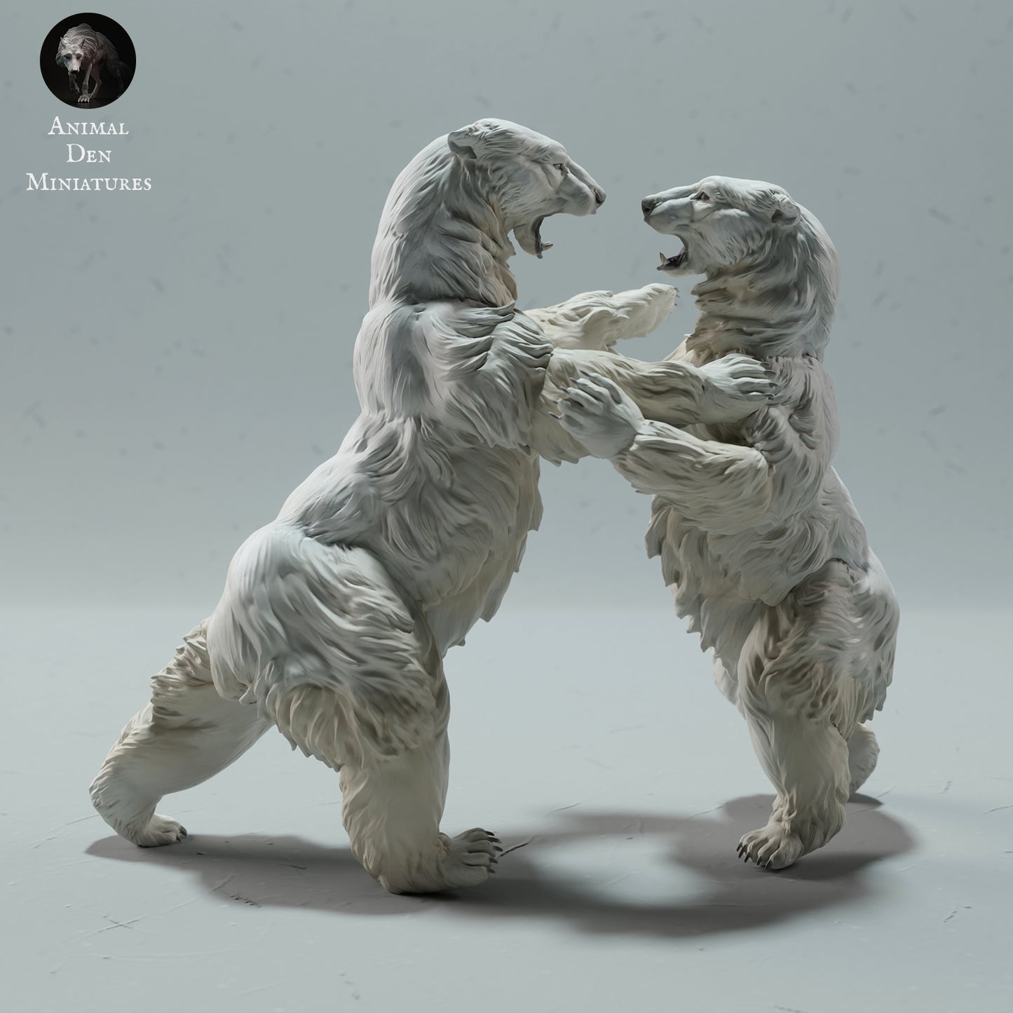 Polar Bears Fighting - Animal Den Miniatures