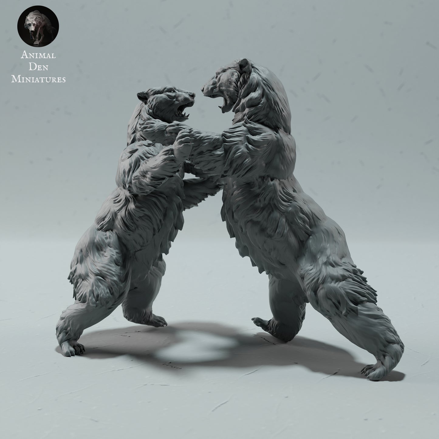 Polar Bears Fighting - Animal Den Miniatures