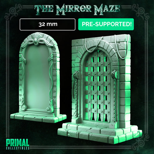 Porticullis and mirror - THE MIRROR MAZE - MASTERS OF DUNGEONS QUEST - Primal Collectibles