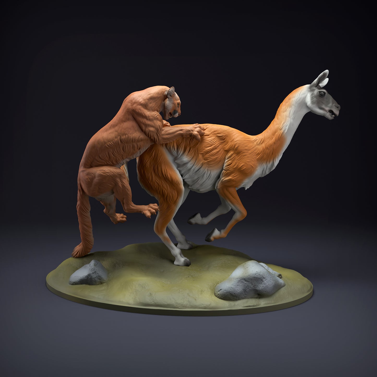 Mountain Lion Guanaco Hunt - Animal Den Miniatures