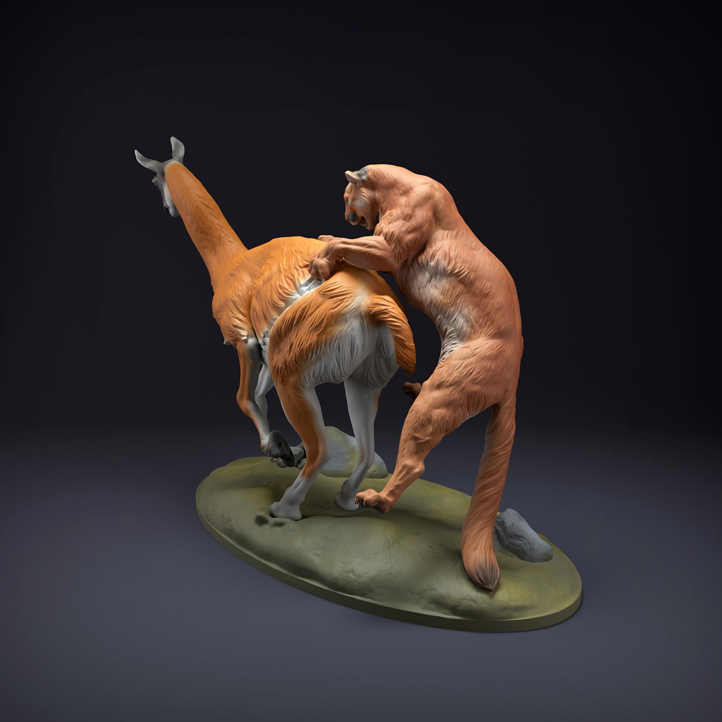 Mountain Lion Guanaco Hunt - Animal Den Miniatures