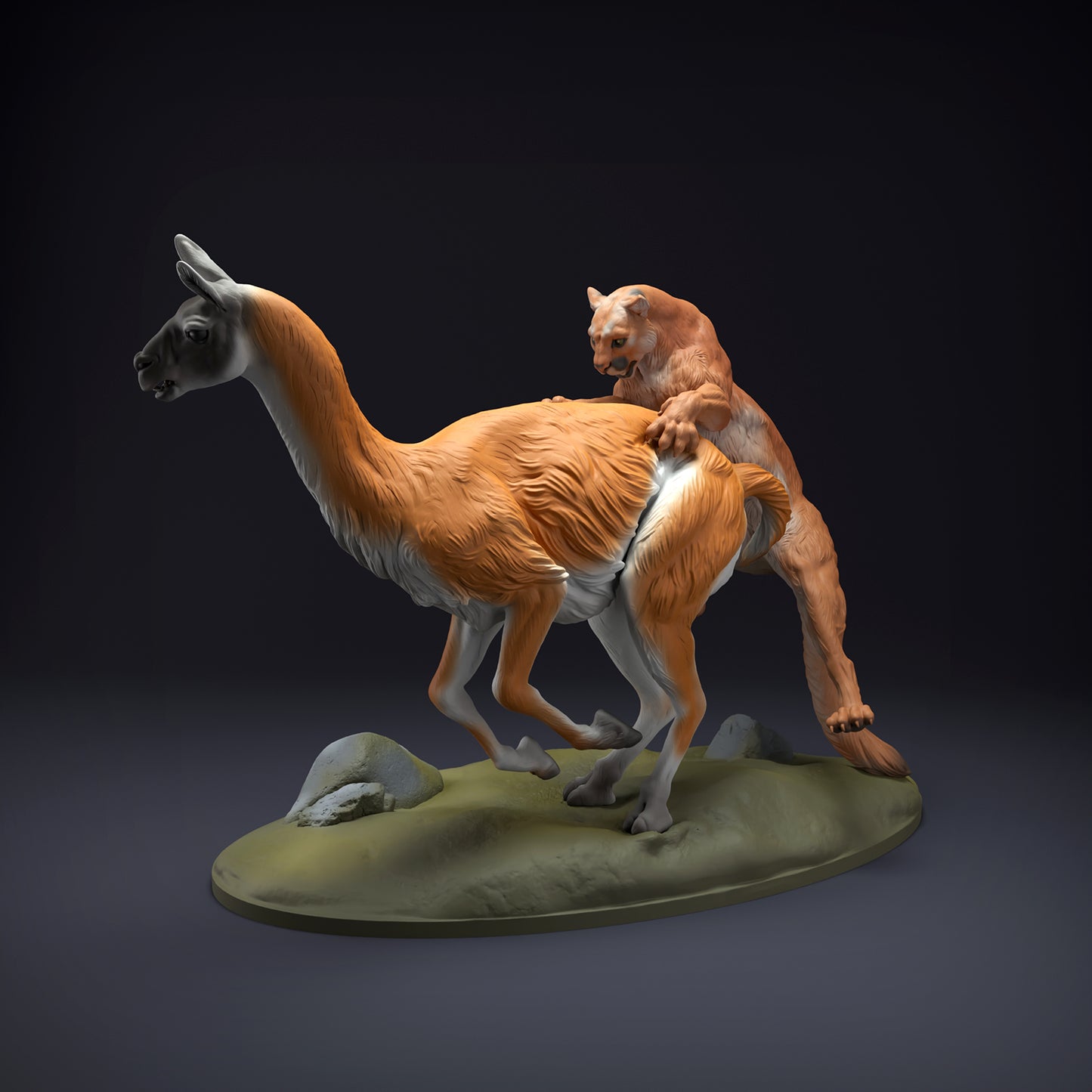 Mountain Lion Guanaco Hunt - Animal Den Miniatures