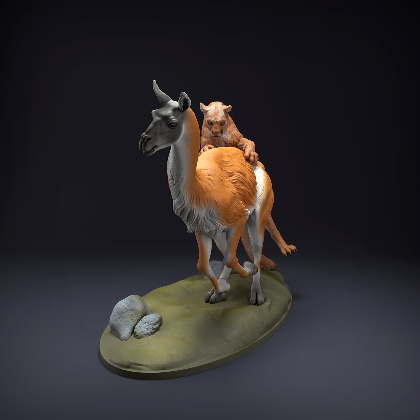 Mountain Lion Guanaco Hunt - Animal Den Miniatures