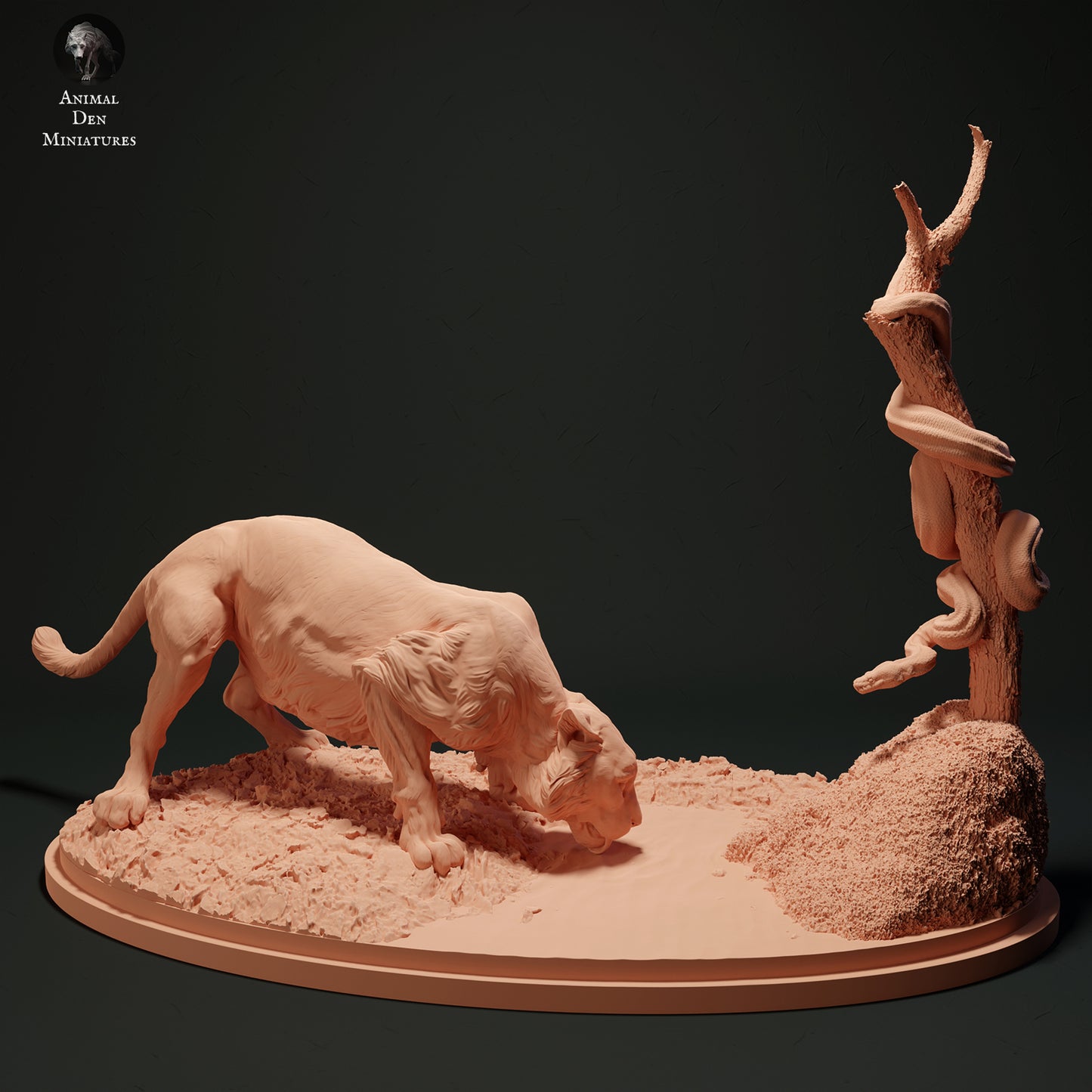 Burmese Python and Bengal Tiger - Animal Den Miniatures