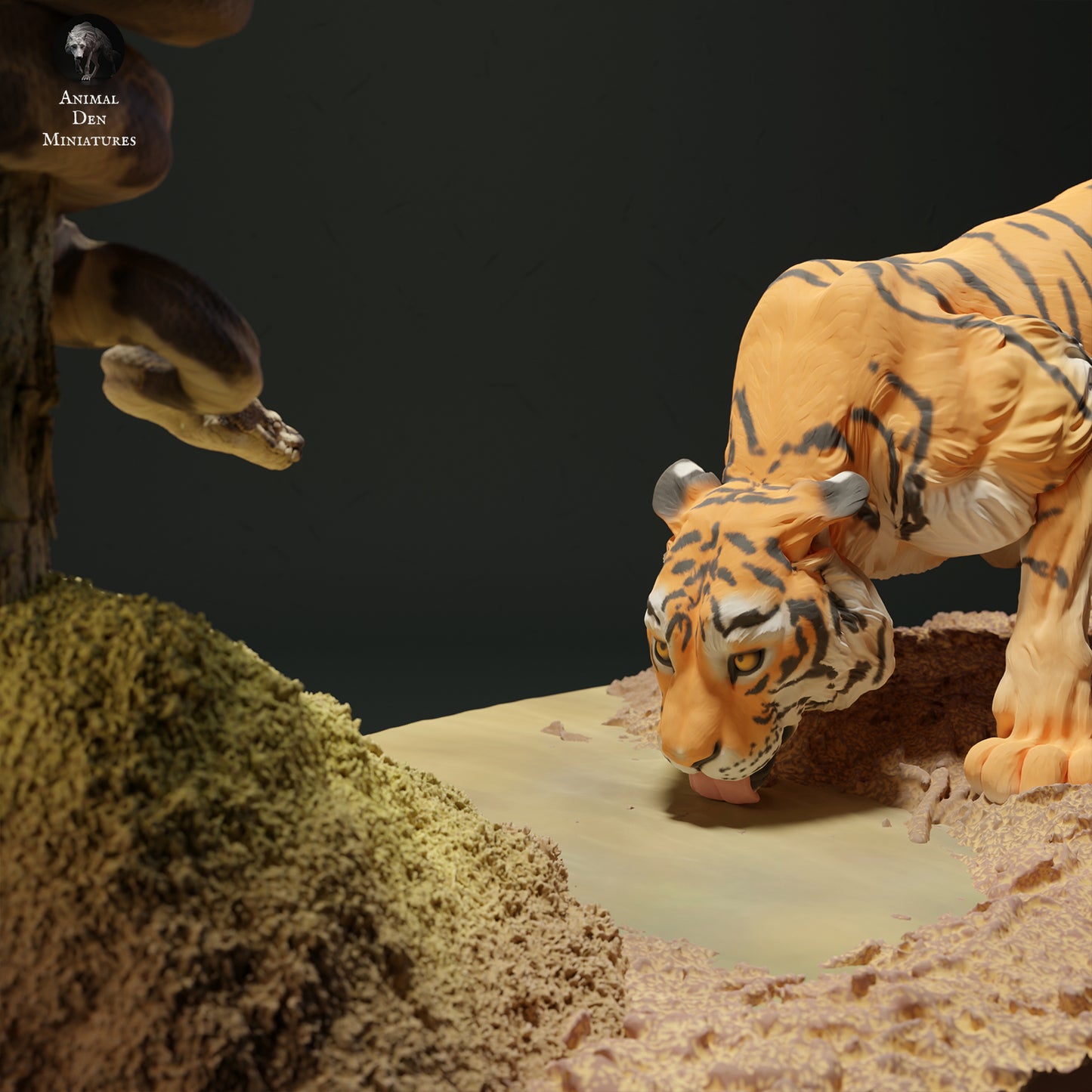 Burmese Python and Bengal Tiger - Animal Den Miniatures