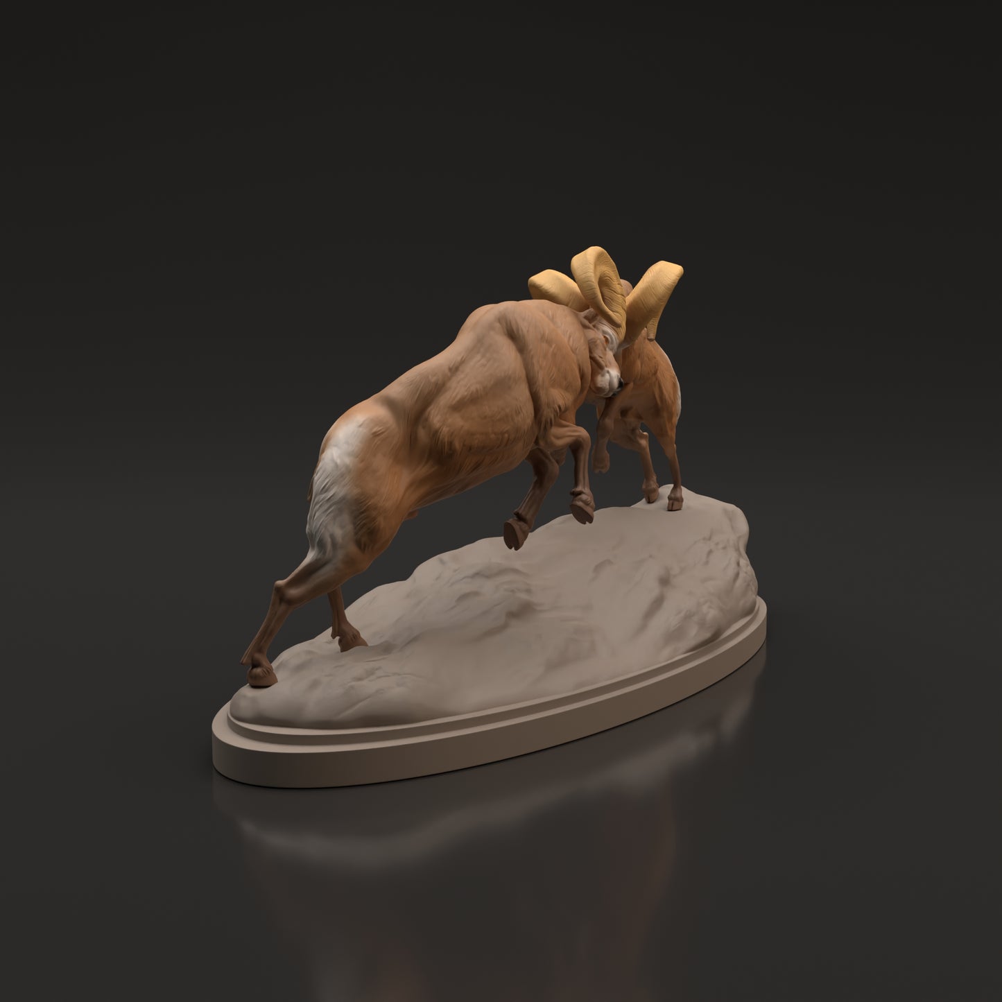 Bighorn Ram Fight Scene - Animal Den Miniatures