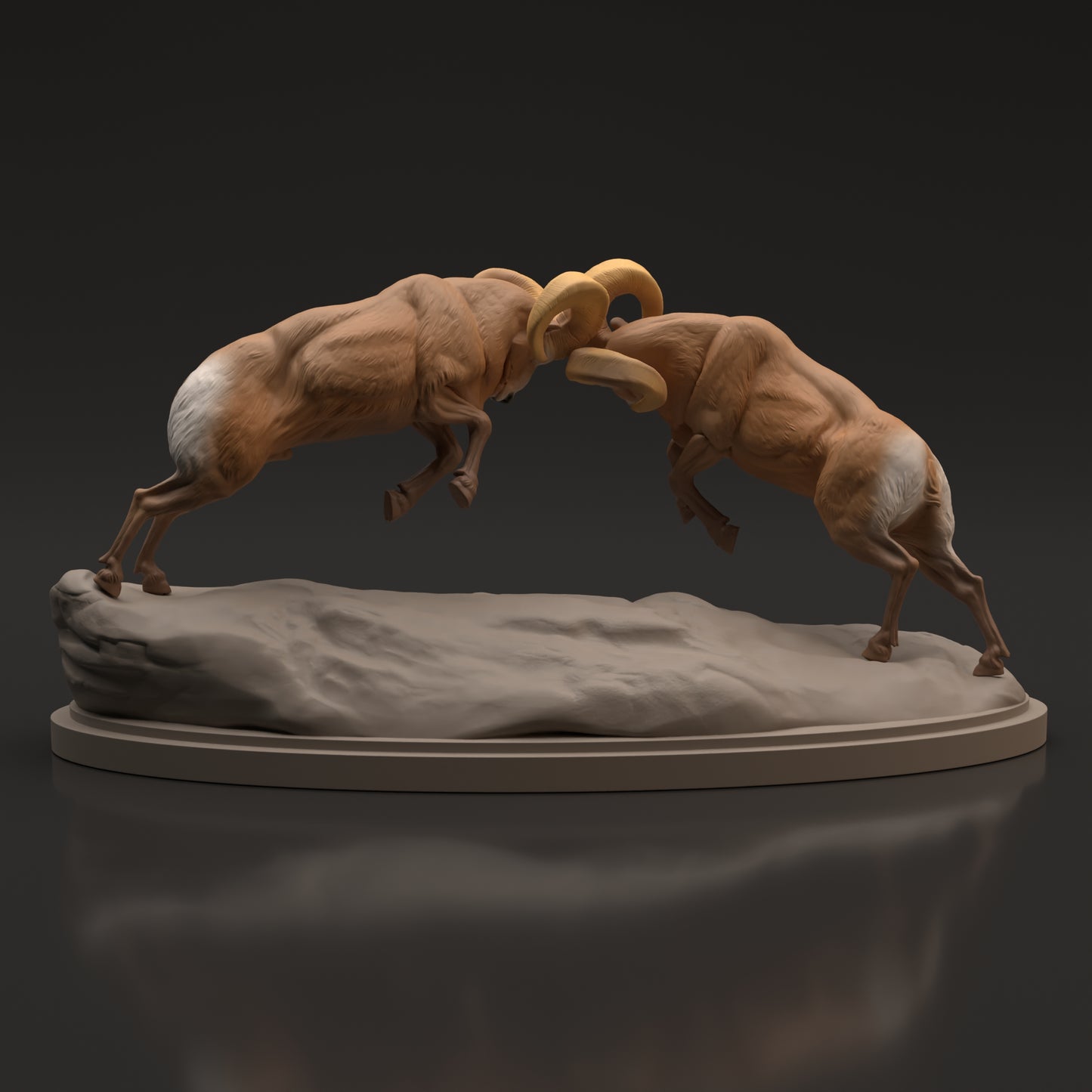 Bighorn Ram Fight Scene - Animal Den Miniatures