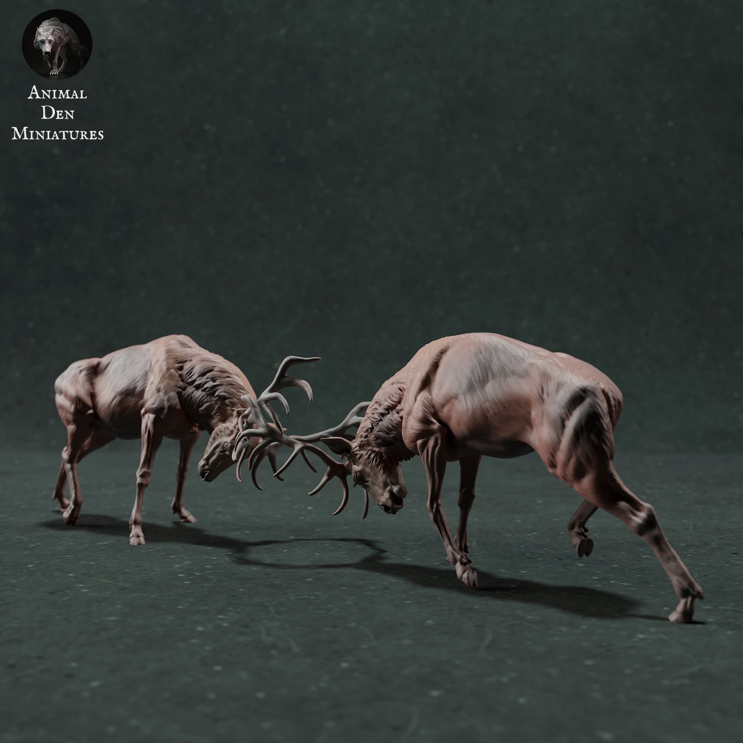 Red Deer Stags Fight - Animal Den Miniatures