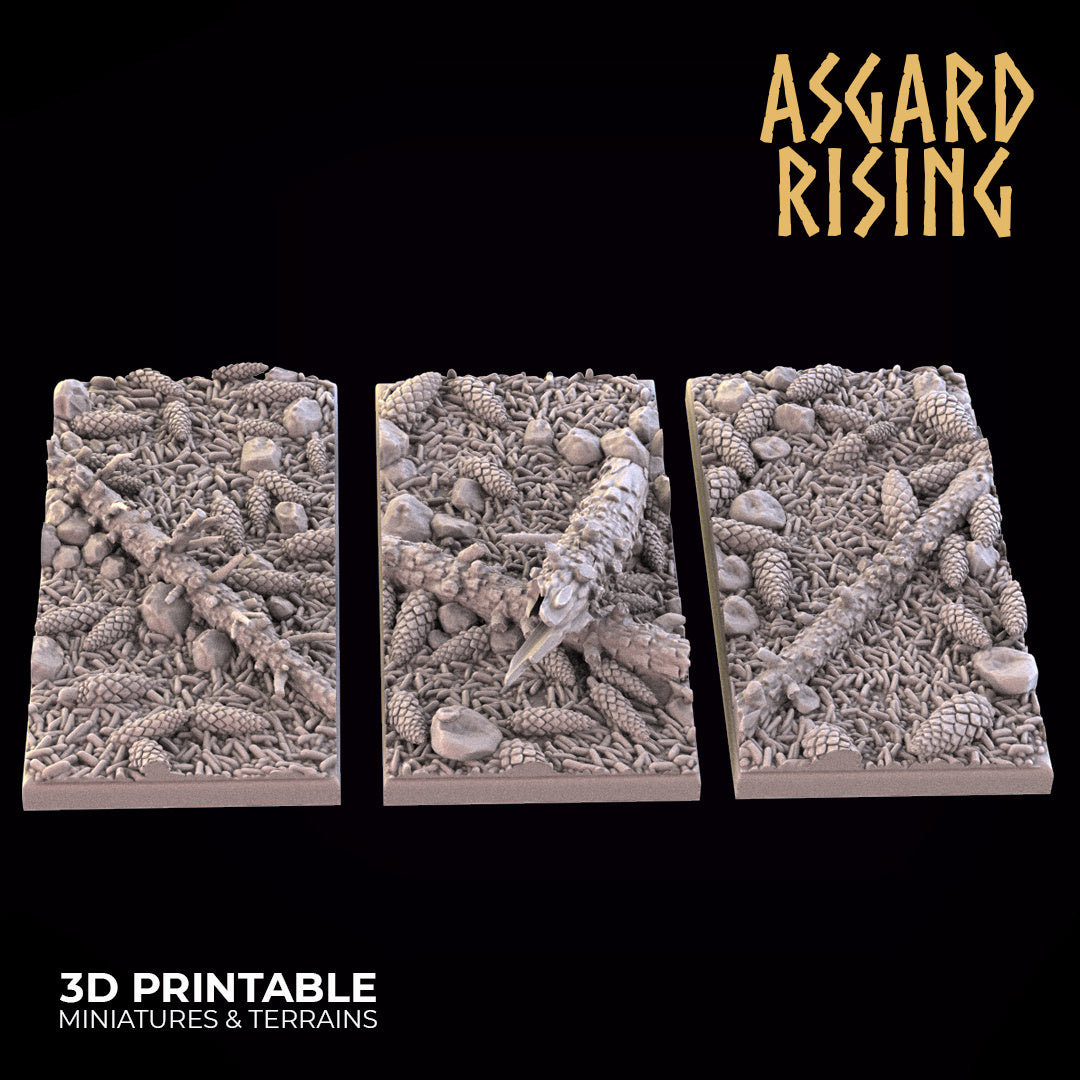 CONIFERS 3 x Rectangle Base 25x50mm - Asgard Rising