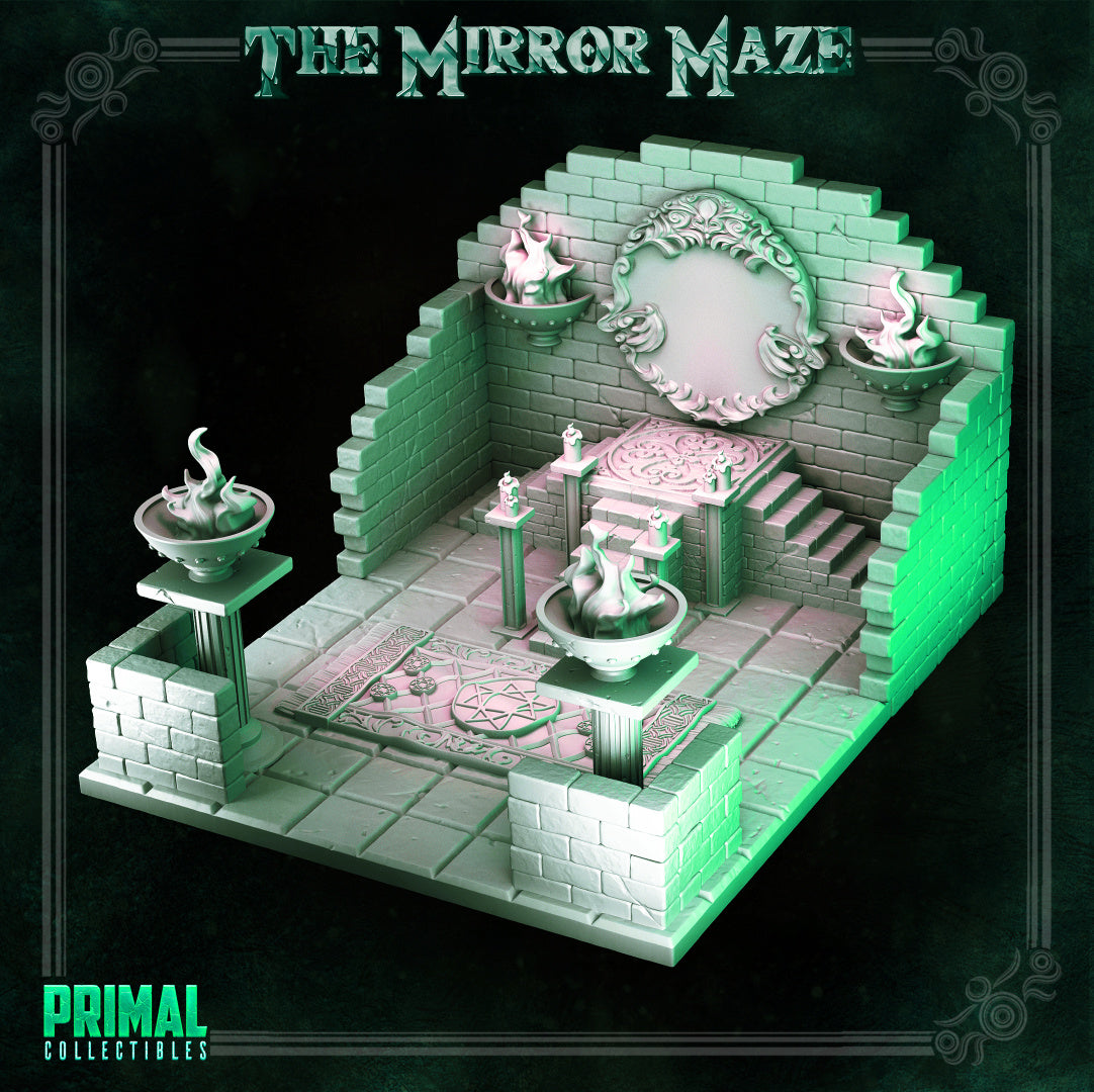 6 miniatures - 32mm - Complete furniture RPG elves expansion game - THE MIRROR MAZE - MASTERS OF DUNGEONS QUEST - Primal Collectibles