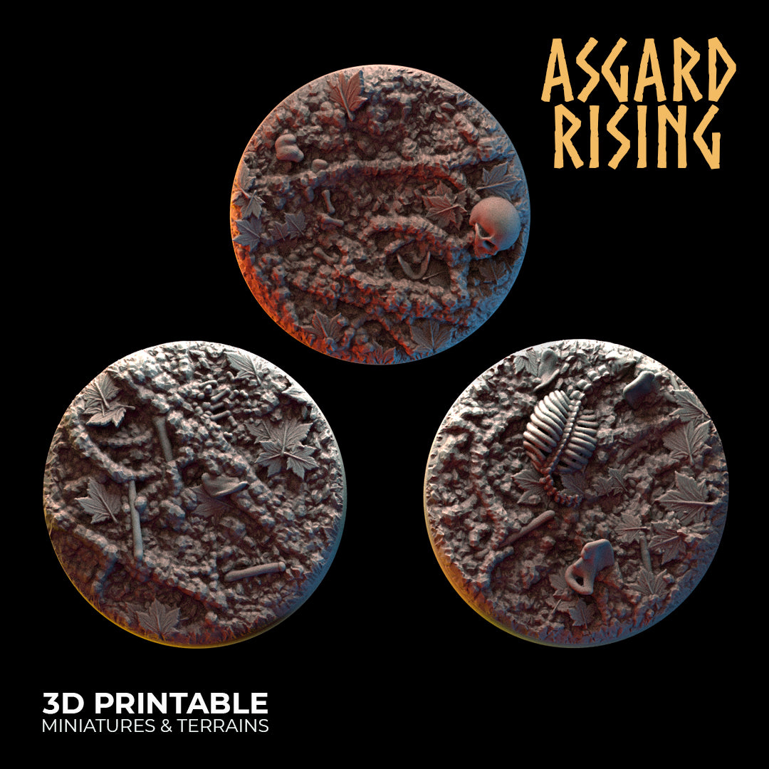 Deepforest - Ritual Ground - 3x 32mm Round Base (ver. 1)  - Asgard Rising