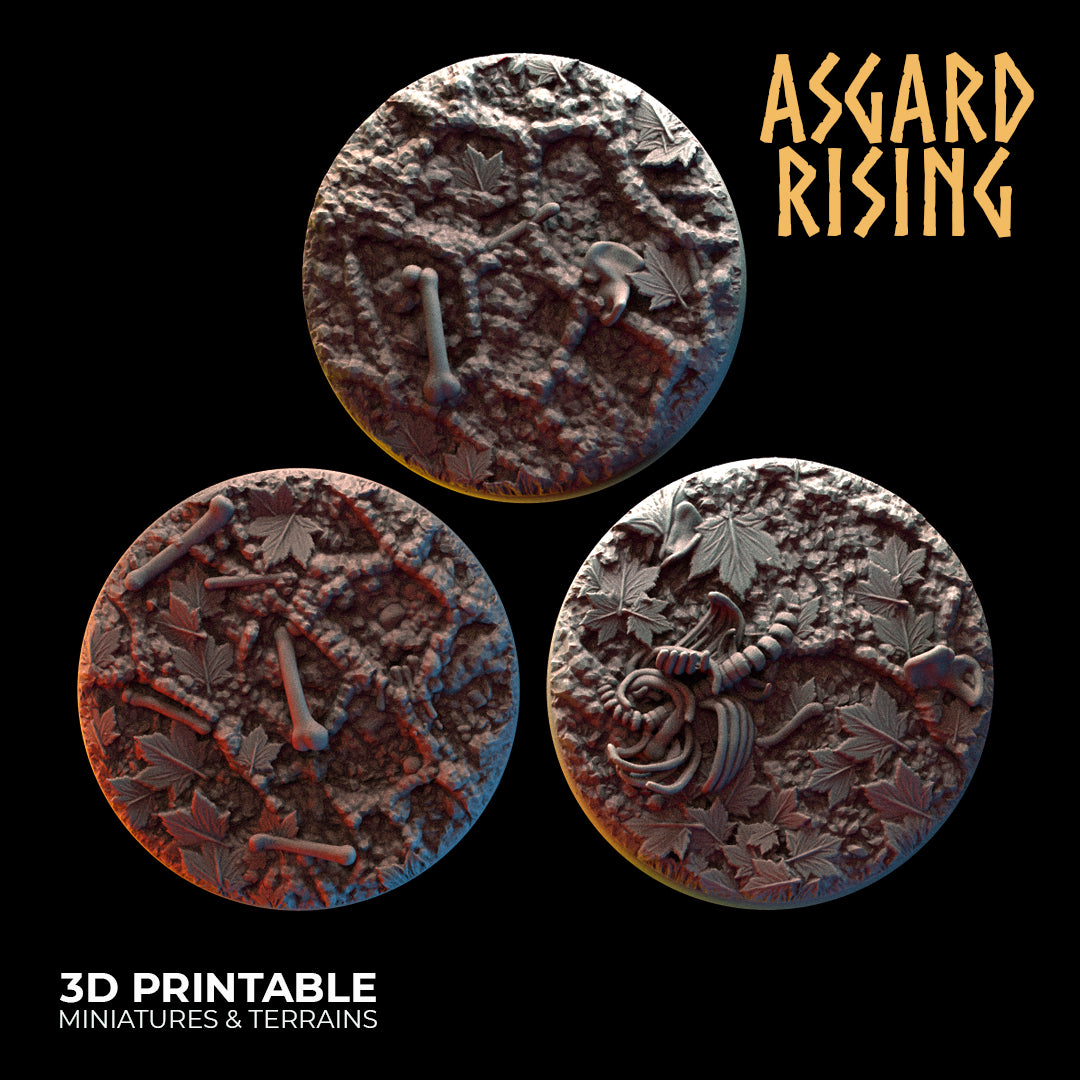 Deepforest - Ritual Ground - 3x 32mm Round Base (ver. 2)  - Asgard Rising