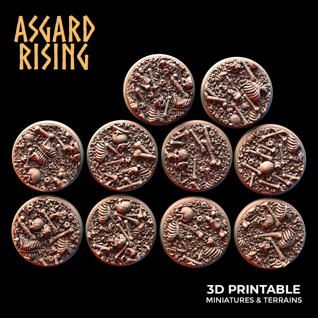 Skulls & Bones 25mm Round Bases - Asgard Rising