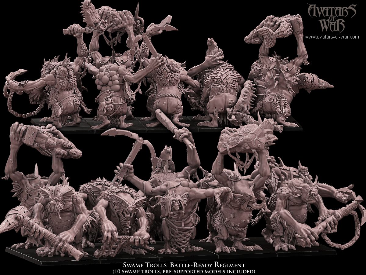 10x Swamp Trolls Battle-Ready regiment - Avatars of War