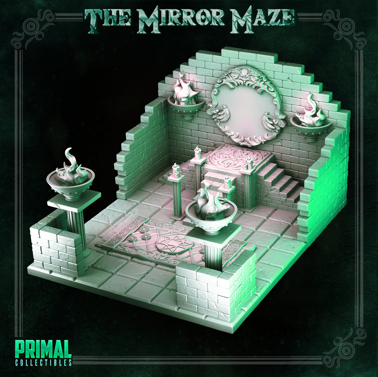 Sanctrum room and iron door - THE MIRROR MAZE - MASTERS OF DUNGEONS QUEST - Primal Collectibles