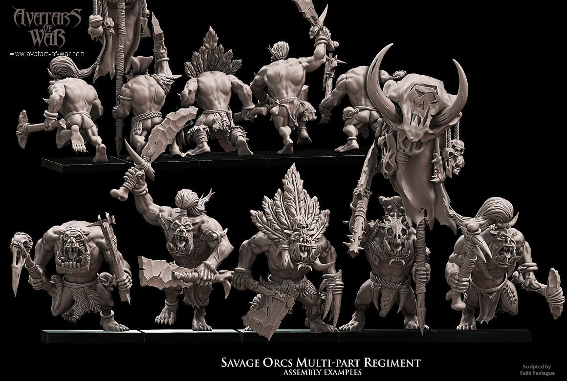 20x Savage Orcs multi-part regiment - Avatars of War