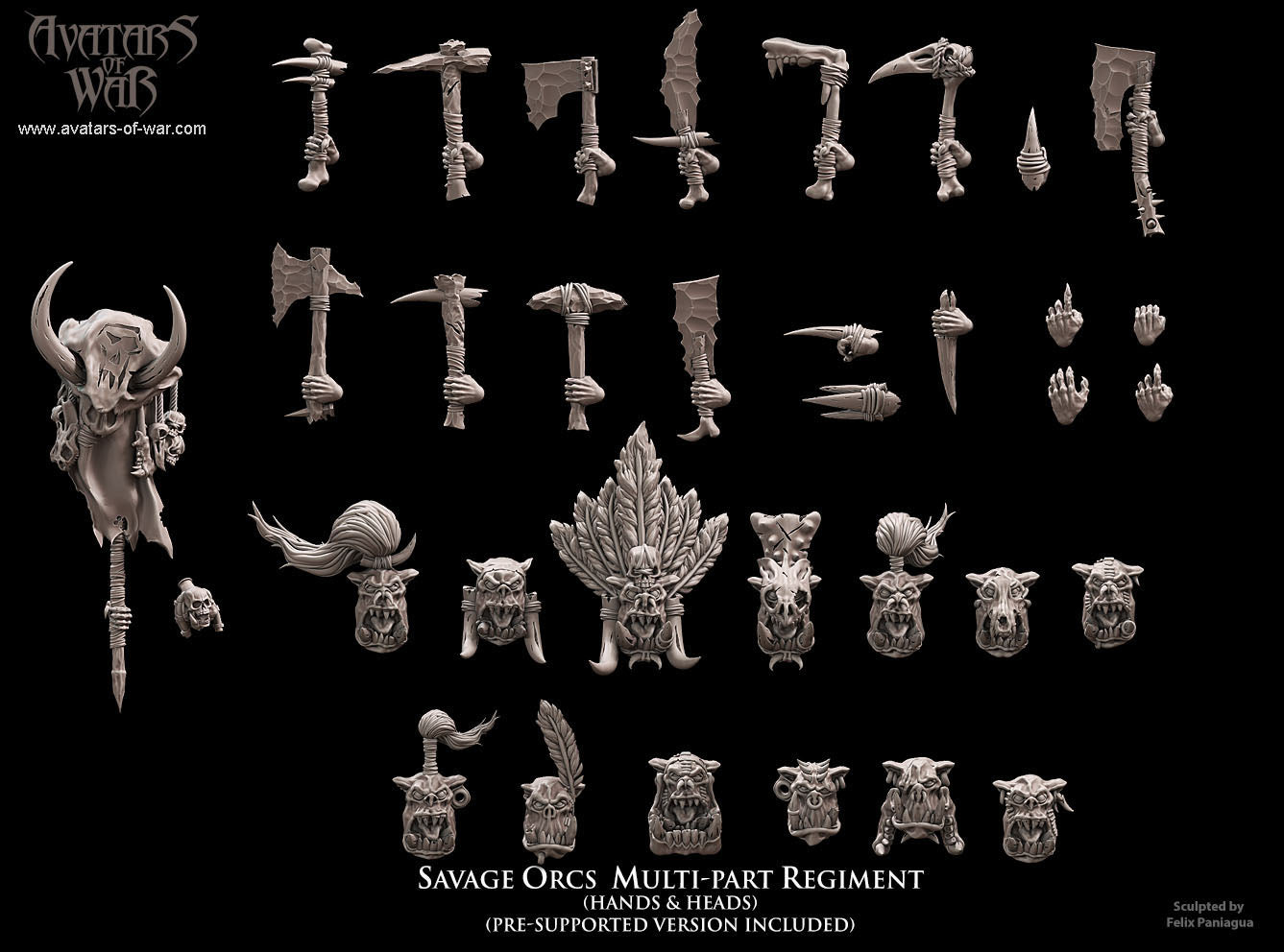 20x Savage Orcs multi-part regiment - Avatars of War