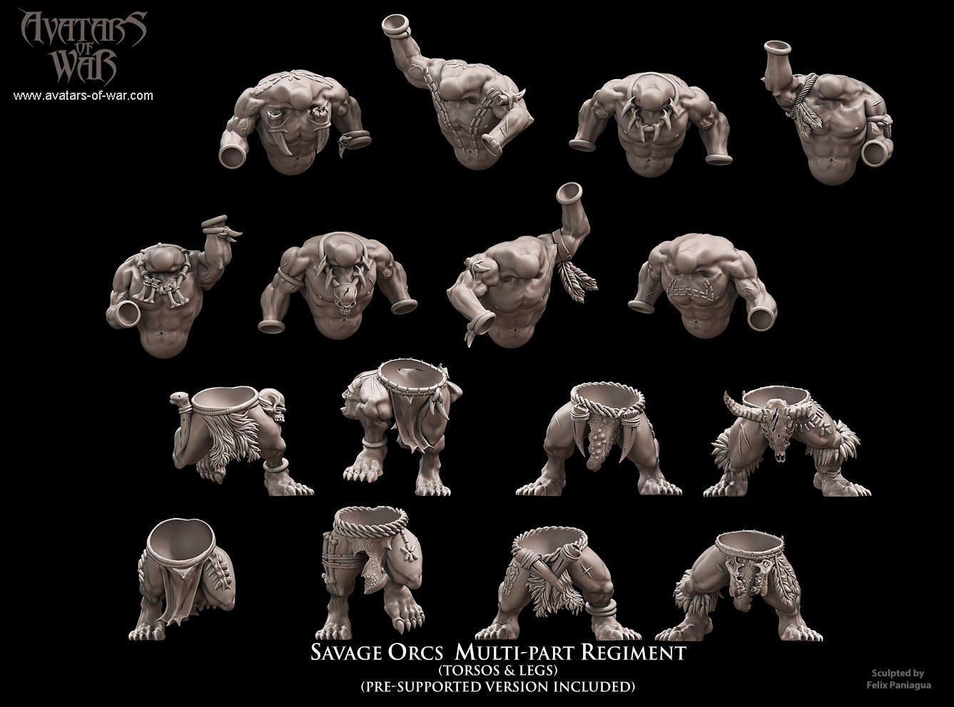 20x Savage Orcs multi-part regiment - Avatars of War