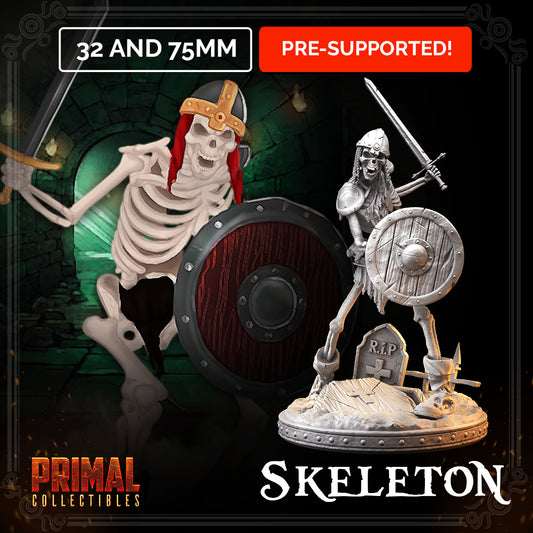 Skeleton - sword and shield - MASTERS OF DUNGEONS QUEST - Primal Collectibles