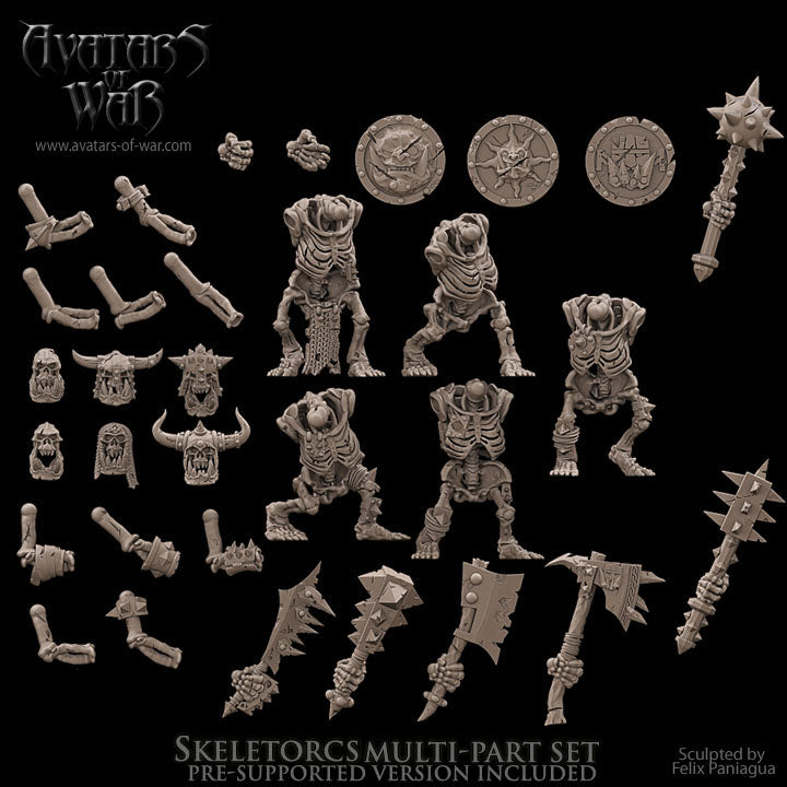 10x Orc Skeletons multi-part set - Avatars of War