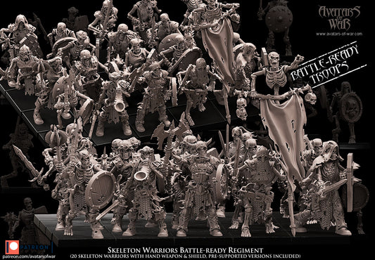 Skeleton Warriors Battle-Ready regiment (20 Skeletons) - Avatars of War