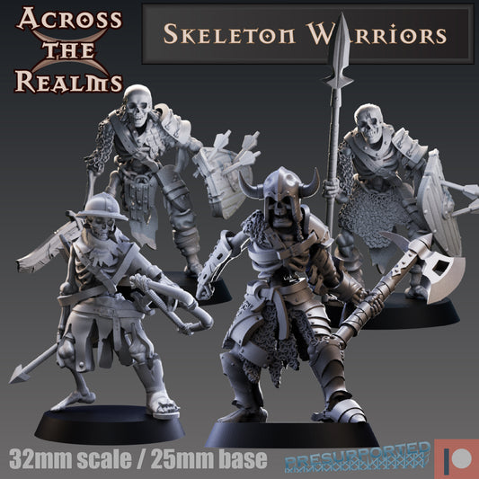 4x Skeleton Warriors - Across the Realms