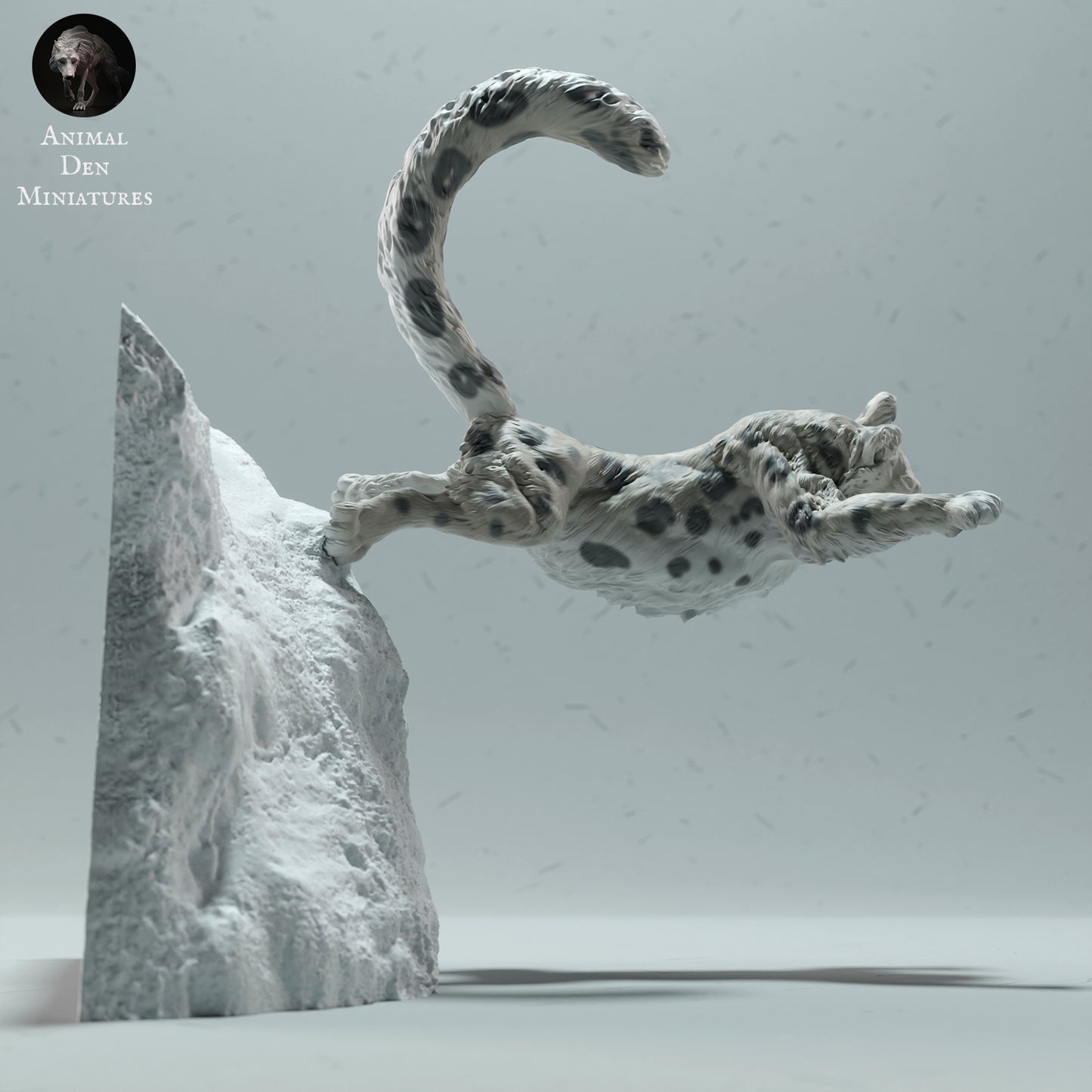 Snow Leopard Jump - Animal Den Miniatures