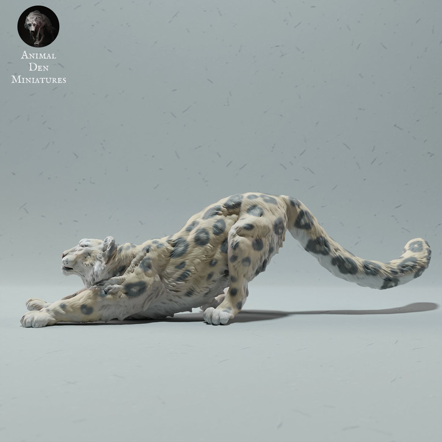 Snow Leopard Stretching - Animal Den Miniatures