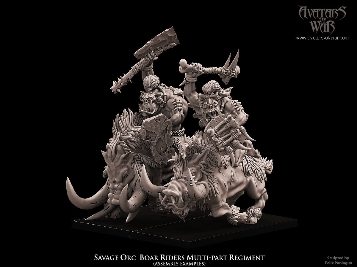 6x Savage Orc Boar riders multi-part regiment - Avatars of War