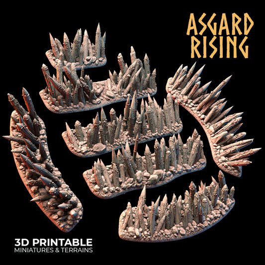 FORTIFIED VILLAGE - Spike Fence (Sharp Defense Poles) Set - Asgard Rising