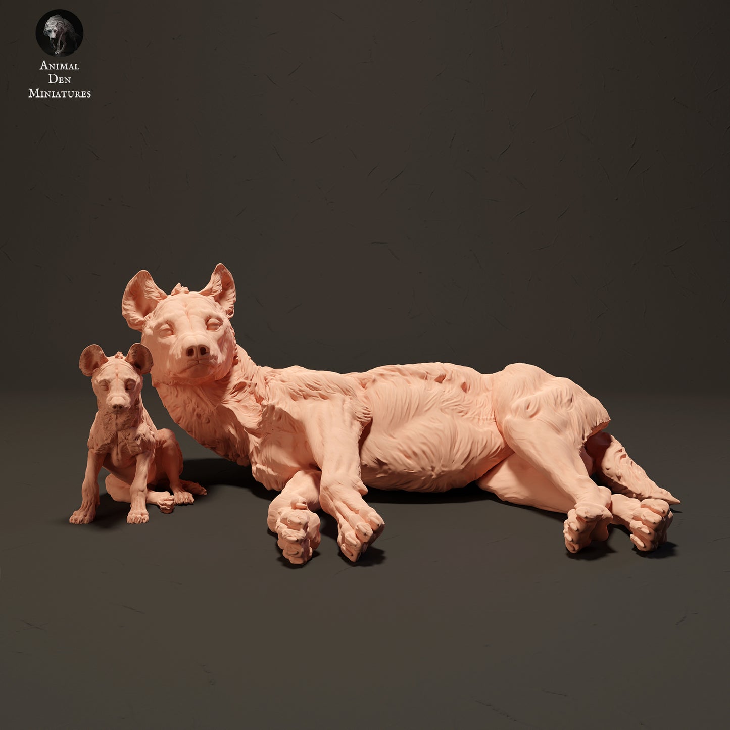 Spotted Hyena and Pup - Animal Den Miniatures