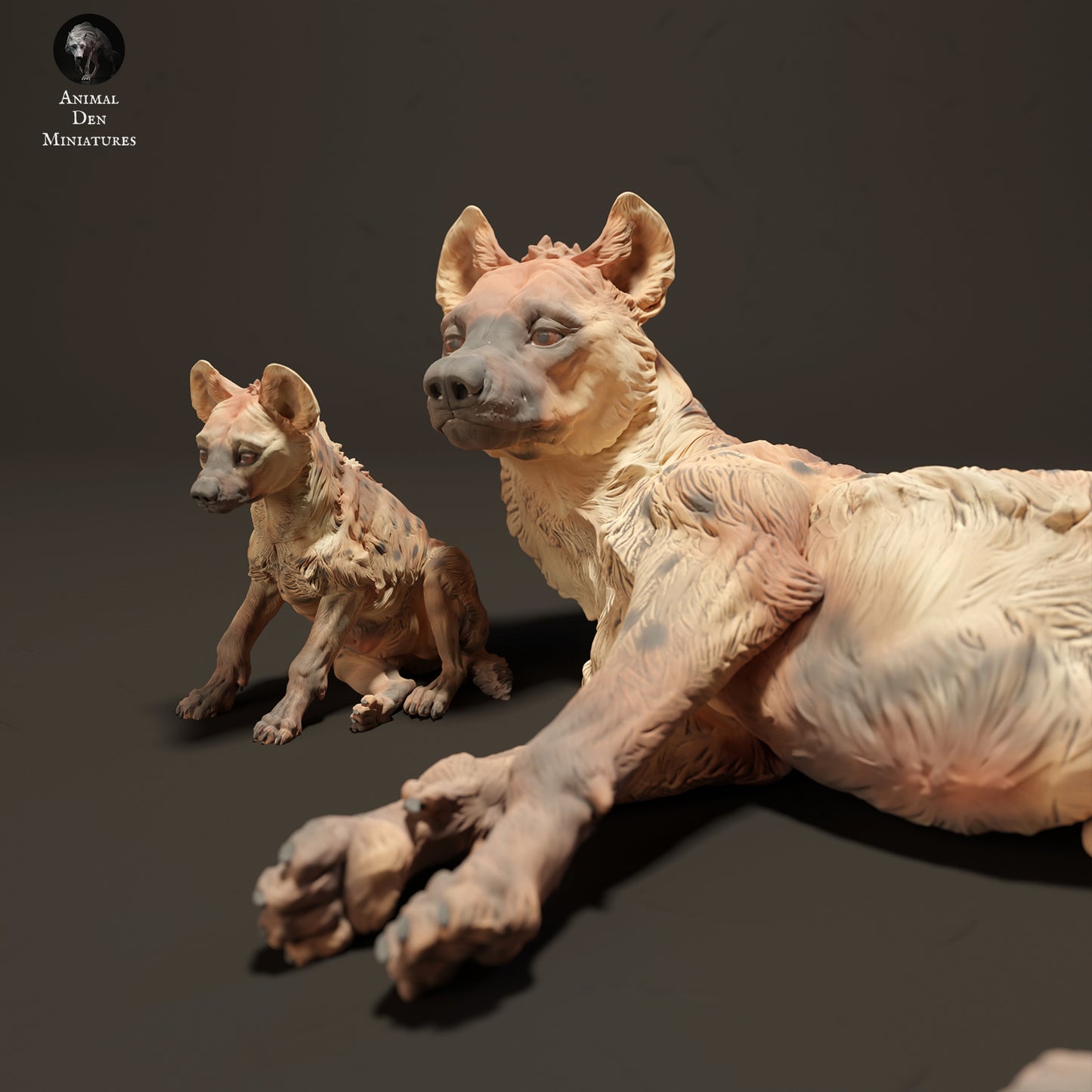 Spotted Hyena and Pup - Animal Den Miniatures