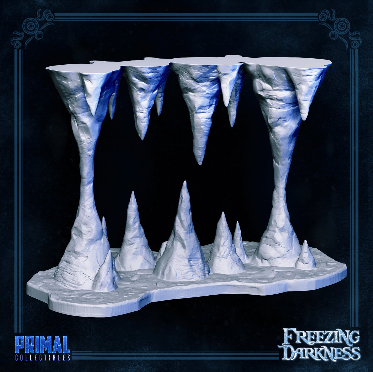 Ice cave, Stalactite trap and Crystal key -  FREEZING DARKNESS - MASTERS OF DUNGEONS QUEST - Primal Collectibles