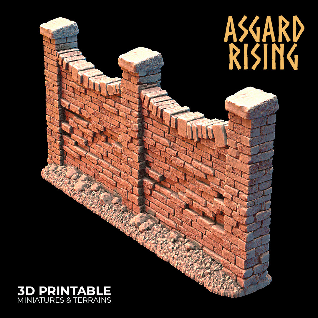 Stone Wall with Gate (ver. 1) - Asgard Rising