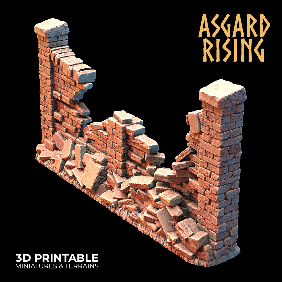 Stone Wall with Gate (ver. 1) - Asgard Rising