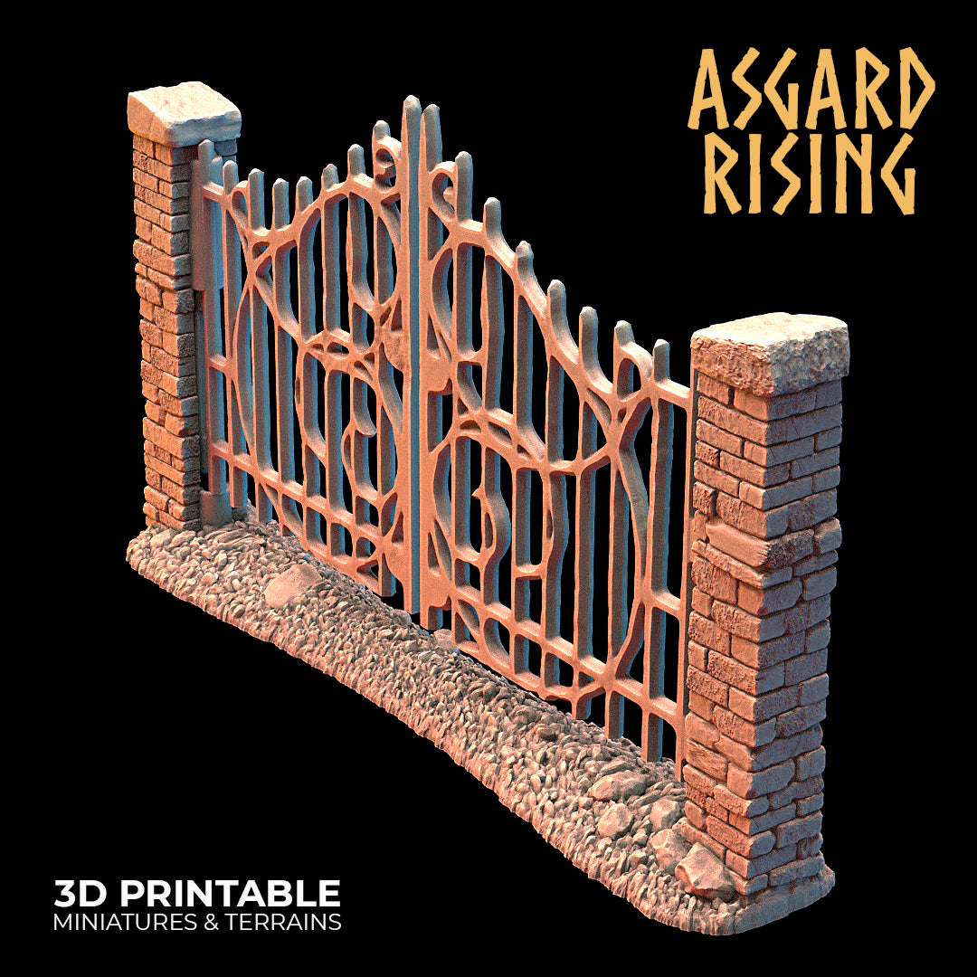 Stone Wall with Gate (ver. 2) - Asgard Rising