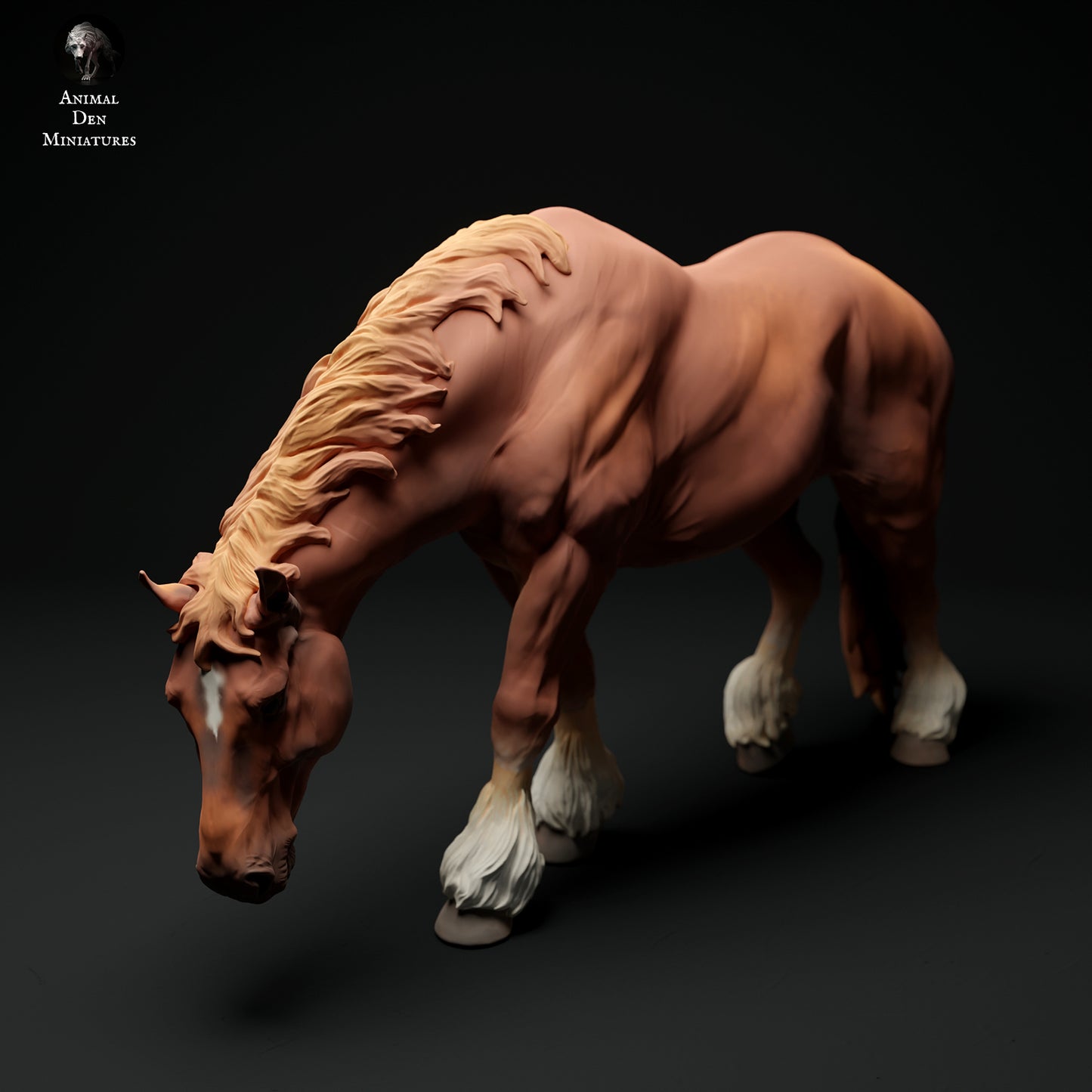 Suffolk Punch Mare Grazing - Animal Den Miniatures