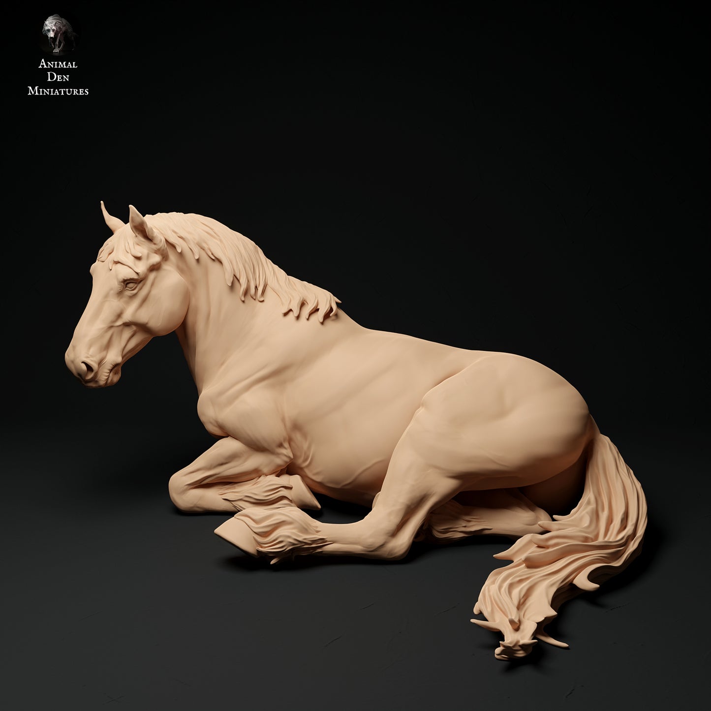 Suffolk Punch Mare Lying - Animal Den Miniatures