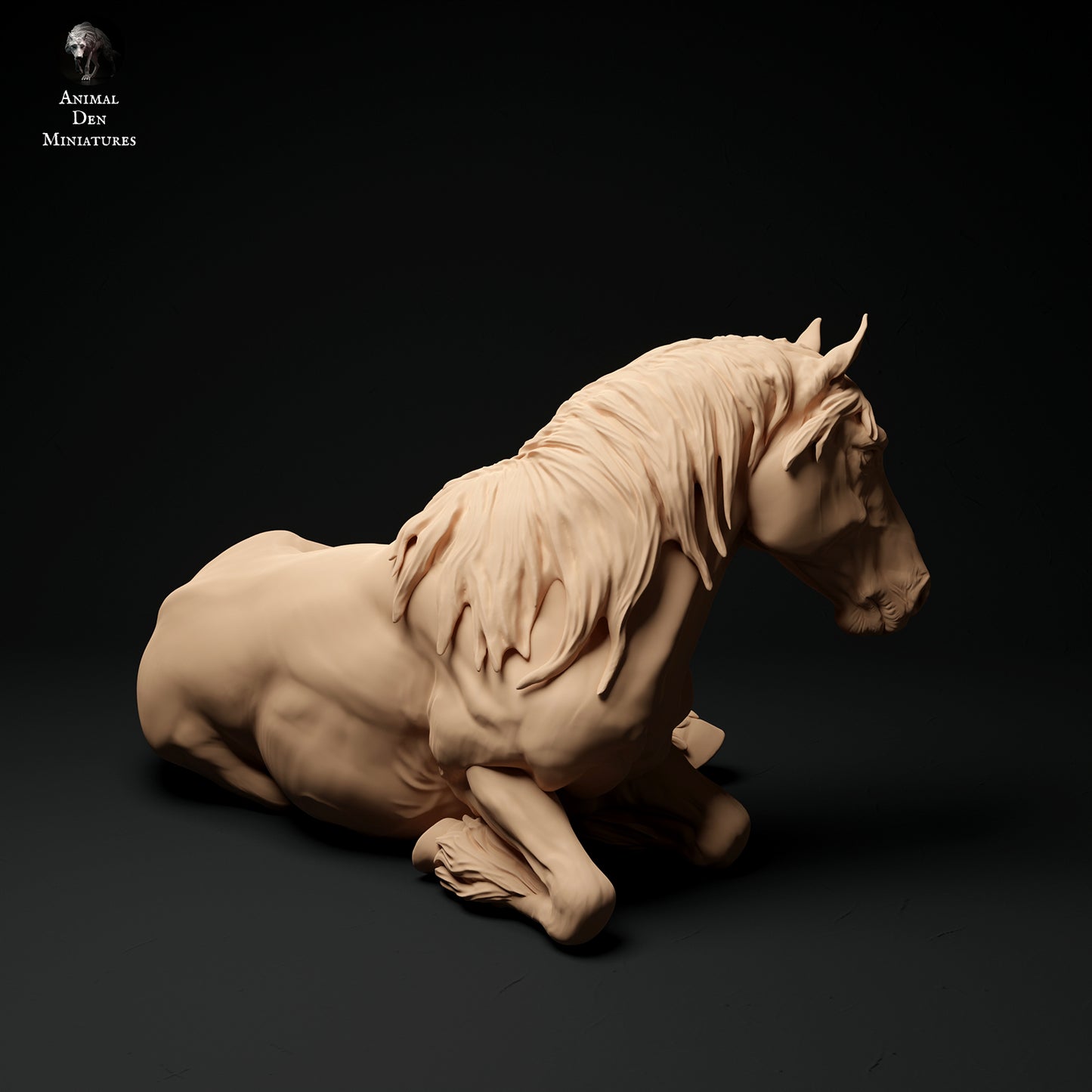 Suffolk Punch Mare Lying - Animal Den Miniatures