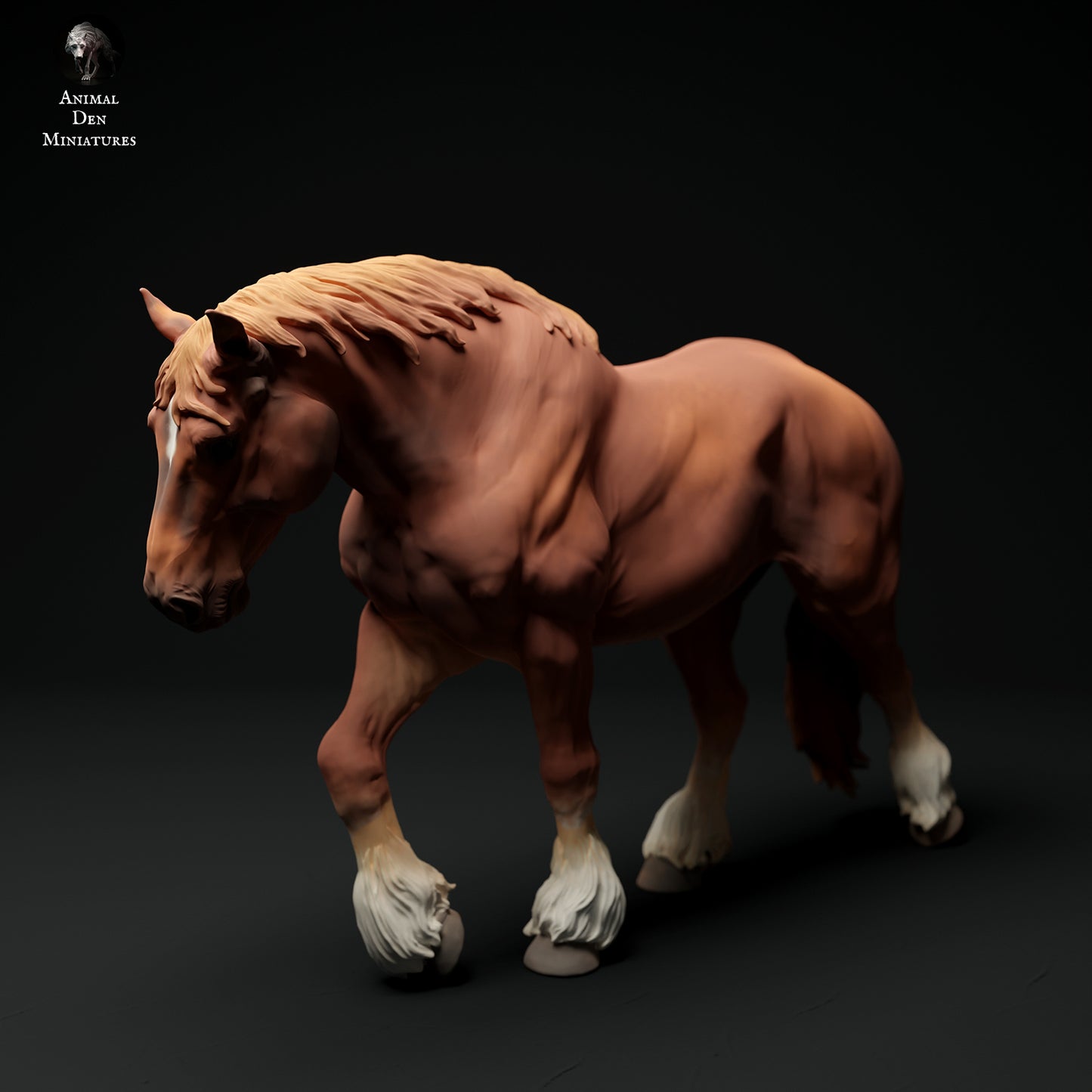 Suffolk Punch Mare Walking - Animal Den Miniatures