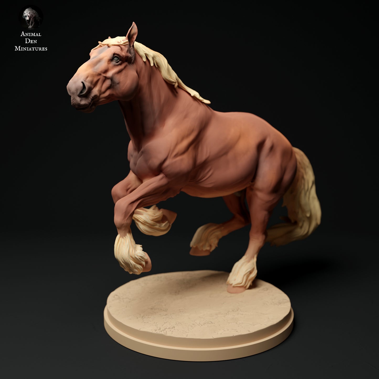 Suffolk Punch Horse Running - Animal Den Miniatures