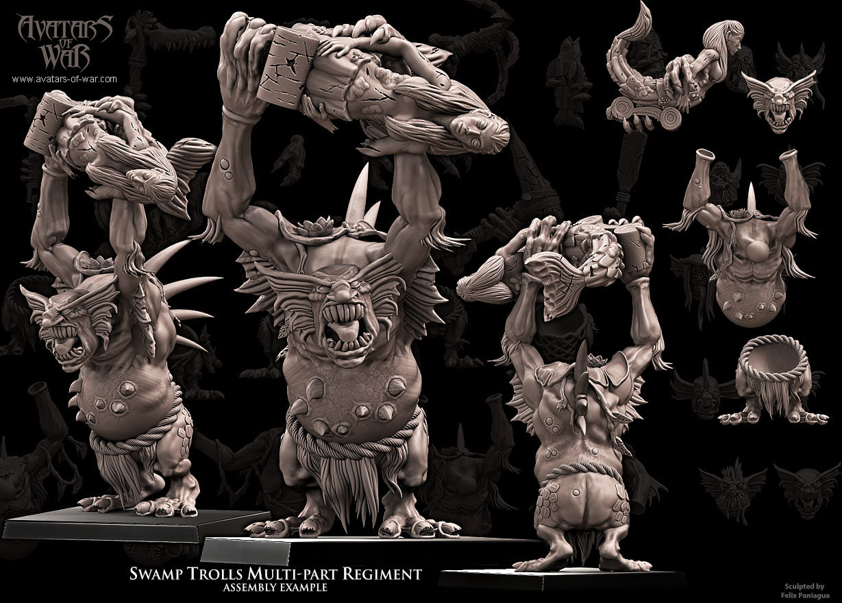 5x Swamp Trolls multi-part regiment - Avatars of War