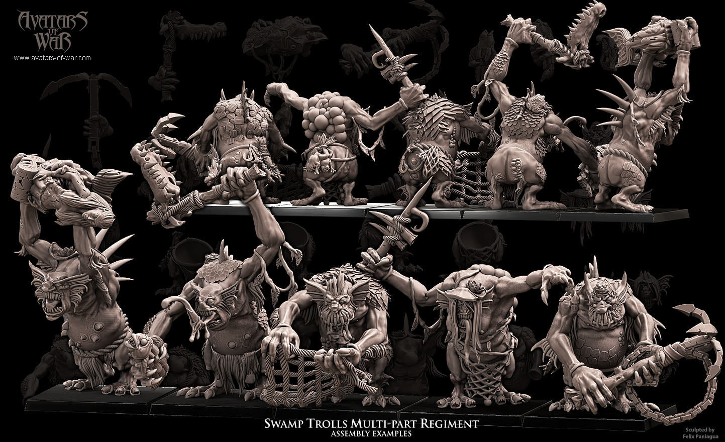 5x Swamp Trolls multi-part regiment - Avatars of War