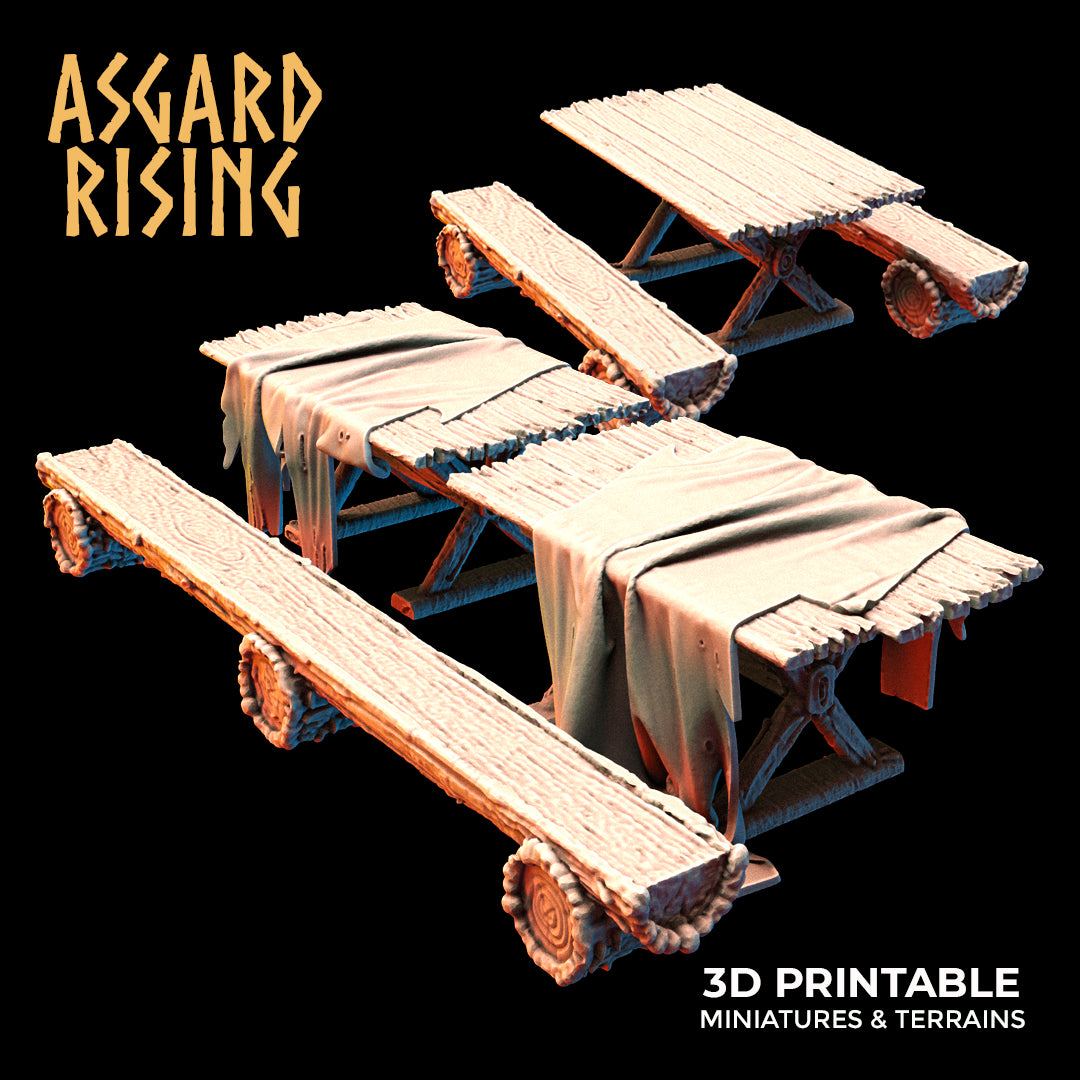 TABLES and BENCHES Set  - Asgard Rising